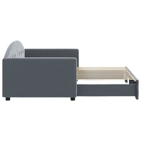 Divano Letto con Letto Estraibile Grigio Scuro 90x200cm Velluto 3197302