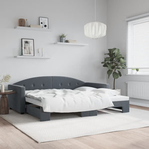 Divano Letto con Letto Estraibile-Sofa Letto-Daybed Grigio Scuro 90x200cm Velluto 584235
