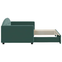 Divano Letto con Letto Estraibile Verde Scuro 90x200cm Velluto