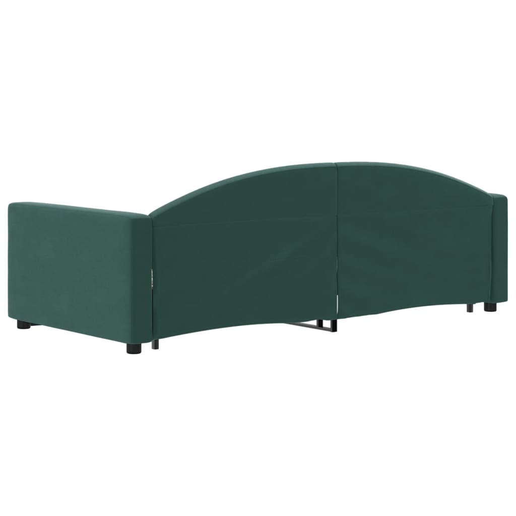 Divano Letto con Letto Estraibile Verde Scuro 90x200cm Velluto 3197303