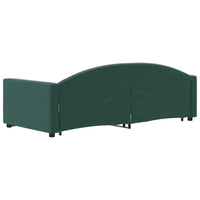 Divano Letto con Letto Estraibile Verde Scuro 90x200cm Velluto 3197303