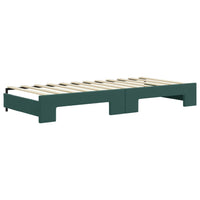 Divano Letto con Letto Estraibile Verde Scuro 90x200cm Velluto