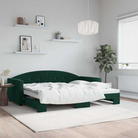 Divano Letto con Letto Estraibile-Sofa Letto-Daybed Verde Scuro 90x200cm Velluto 795953