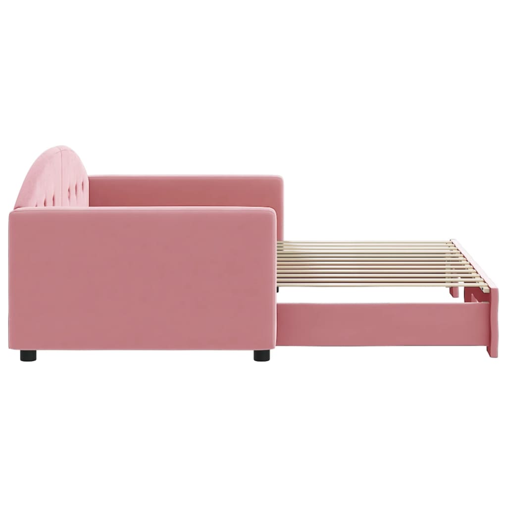 Divano Letto con Letto Estraibile Rosa 90x200 cm in Velluto 3197304