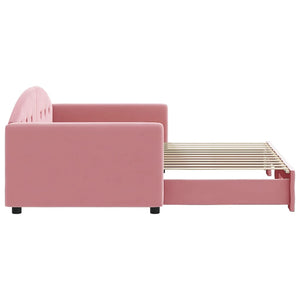 Divano Letto con Letto Estraibile Rosa 90x200 cm in Velluto 3197304