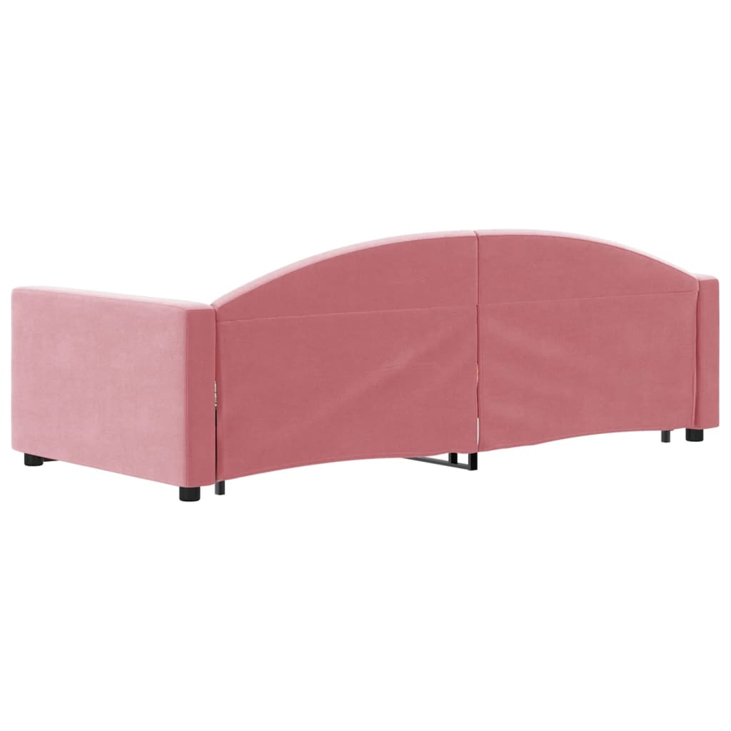 Divano Letto con Letto Estraibile Rosa 90x200 cm in Velluto 3197304