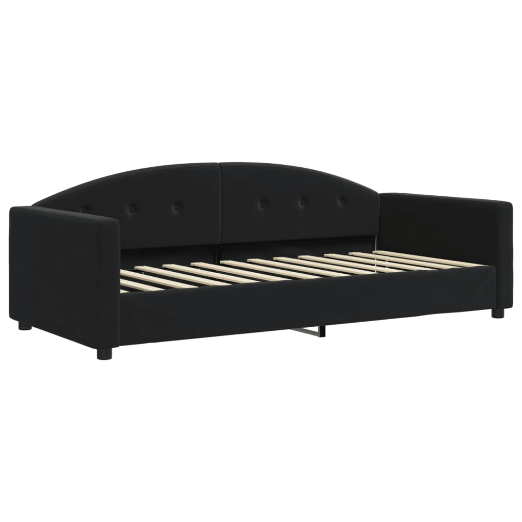 Divano Letto con Letto Estraibile Nero 90x200 cm in Velluto