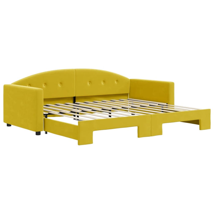 vidaXL Divano Letto con Letto Estraibile Giallo 90x200 cm in Velluto