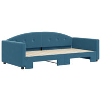 Divano Letto con Letto Estraibile Blu 100x200 cm in Velluto