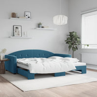Divano Letto con Letto Estraibile-Sofa Letto-Daybed Blu 100x200 cm in Velluto 284810