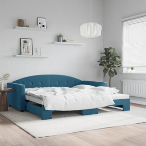 Divano Letto con Letto Estraibile-Sofa Letto-Daybed Blu 100x200 cm in Velluto 284810