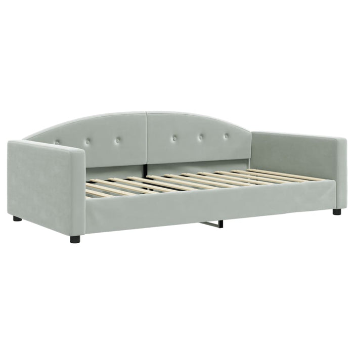 Divano Letto con Letto Estraibile Grigio Chiaro 100x200 Velluto