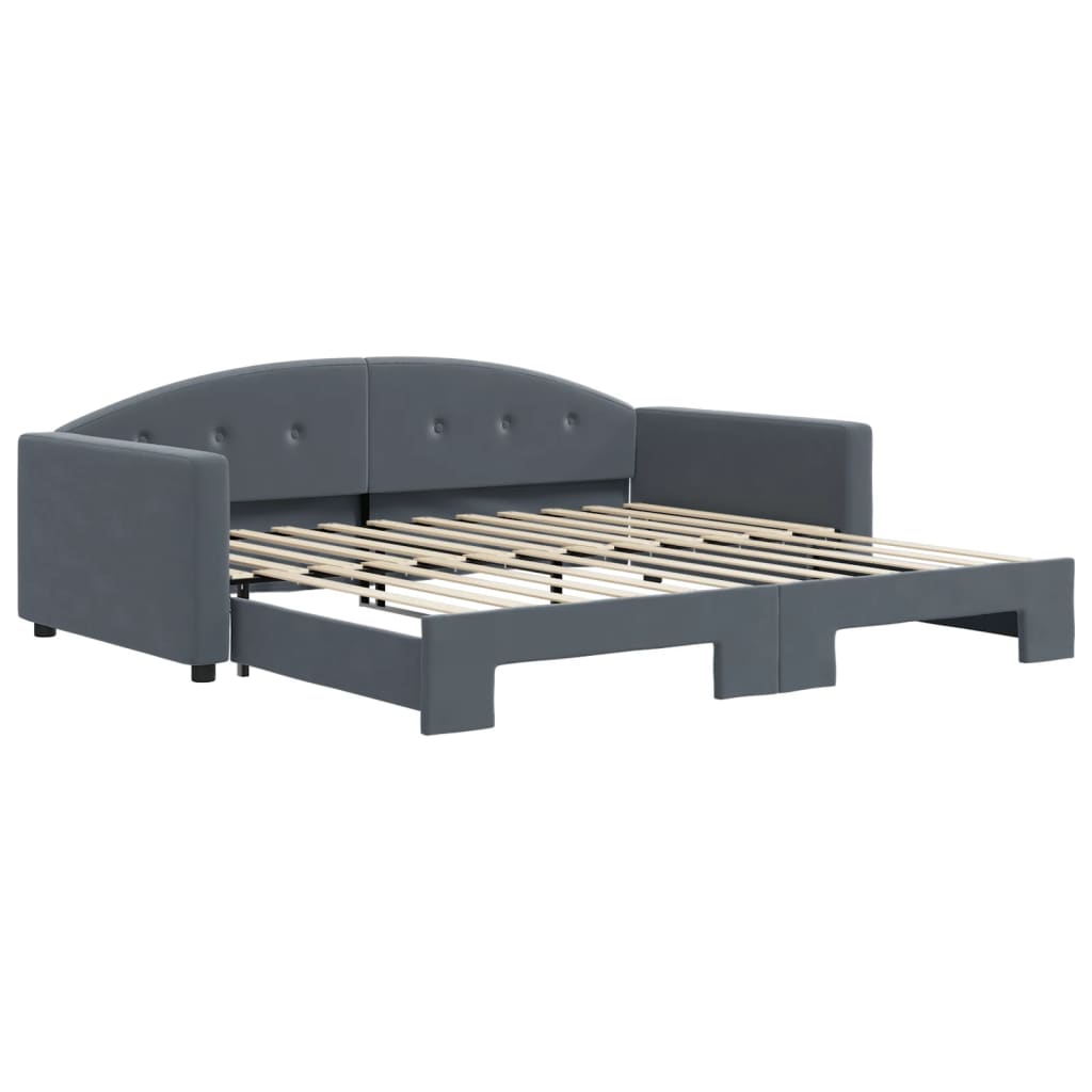 Divano Letto con Letto Estraibile-Sofa Letto-Daybed Grigio Scuro 100x200 Velluto 265325