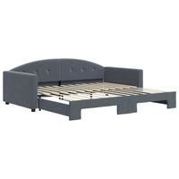 Divano Letto con Letto Estraibile Grigio Scuro 100x200 Velluto 3197309