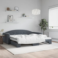 Divano Letto con Letto Estraibile Grigio Scuro 100x200 Velluto 3197309
