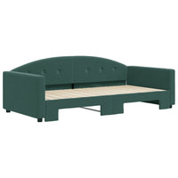 Divano Letto con Letto Estraibile Verde Scuro 100x200cm Velluto