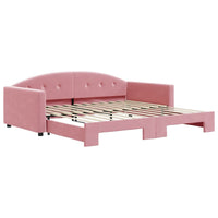 Divano Letto con Letto Estraibile Rosa 100x200 cm in Velluto 3197311