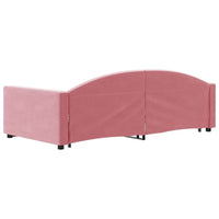 Divano Letto con Letto Estraibile Rosa 100x200 cm in Velluto 3197311