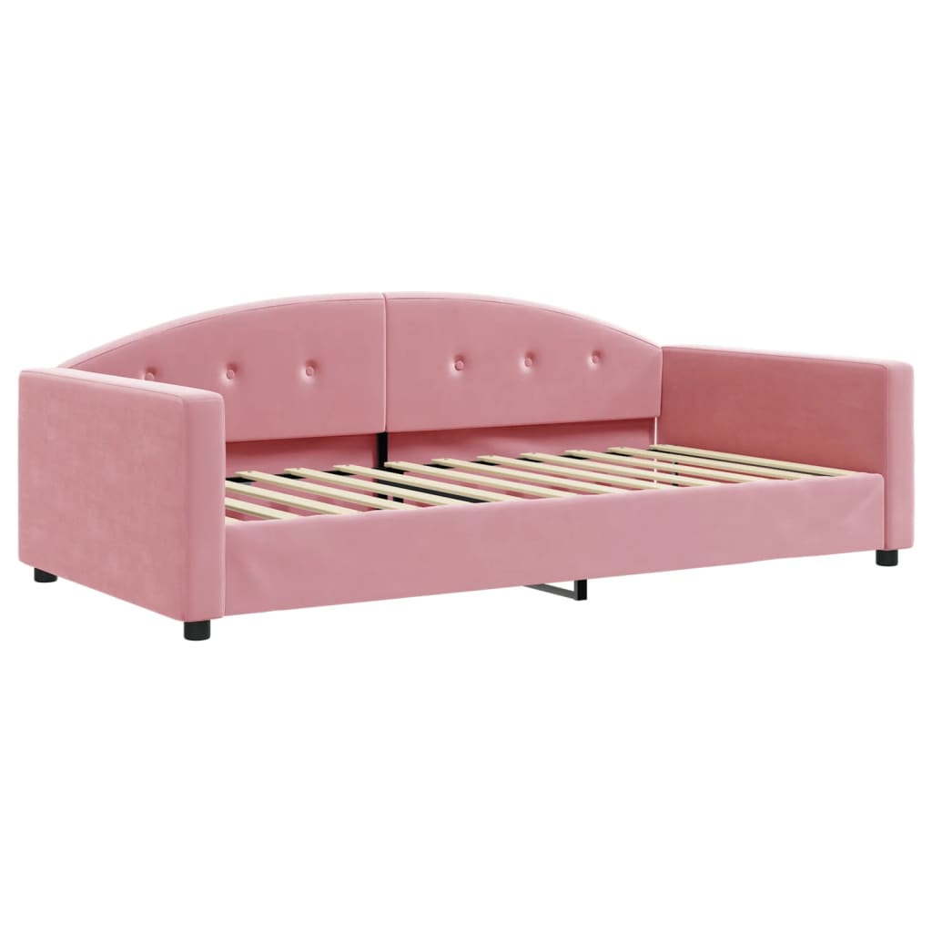 Divano Letto con Letto Estraibile Rosa 100x200 cm in Velluto