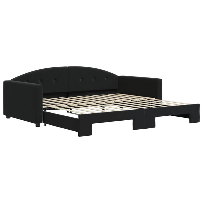 Divano Letto con Letto Estraibile Nero 100x200 cm in Vellutocod mxl 130592