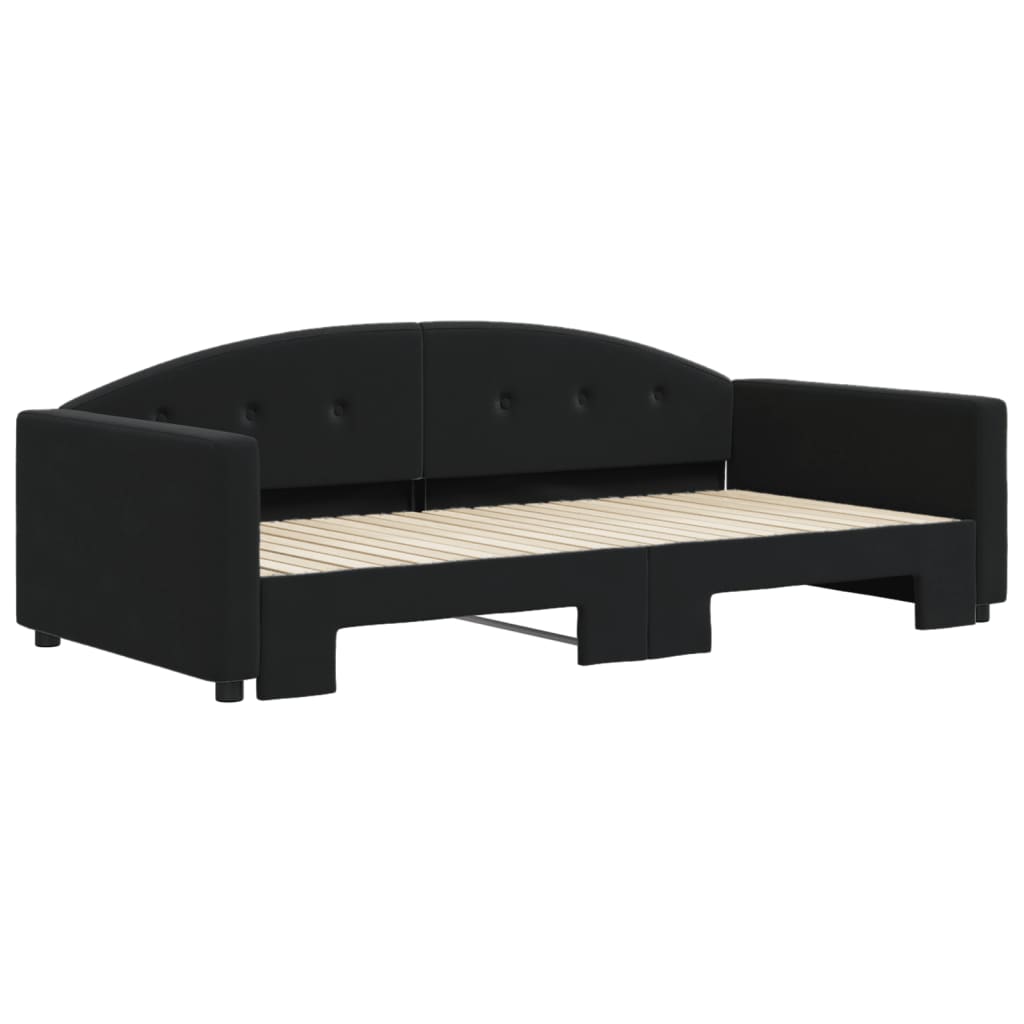 Divano Letto con Letto Estraibile-Sofa Letto-Daybed Nero 100x200 cm in Velluto 580343