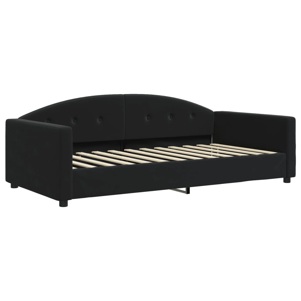 Divano Letto con Letto Estraibile-Sofa Letto-Daybed Nero 100x200 cm in Velluto 580343