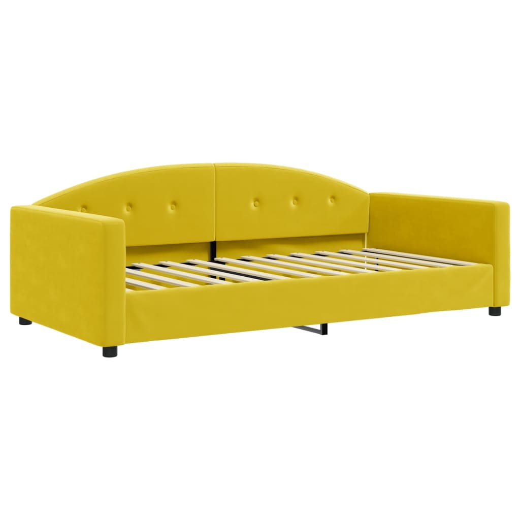 vidaXL Divano Letto con Letto Estraibile Giallo 100x200 cm in Velluto