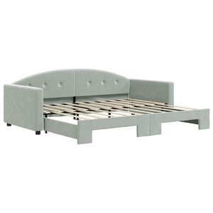 vidaXL Divano Letto con Letto Estraibile Grigio Chiaro 90x190 Velluto