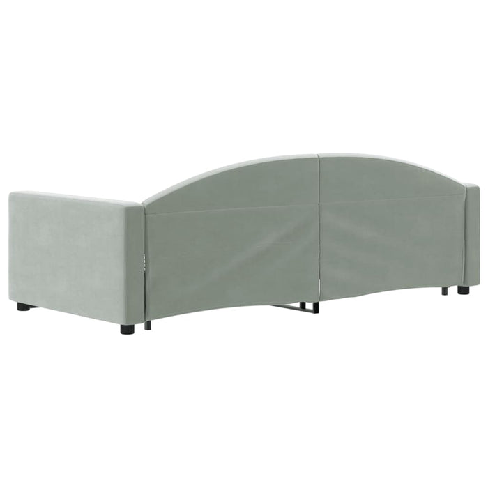 Divano Letto con Letto Estraibile Grigio Chiaro 90x190 Velluto 3197314
