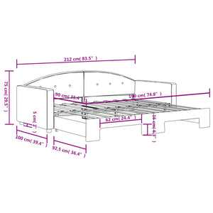 Divano Letto con Letto Estraibile Grigio Chiaro 90x190 Velluto 3197314