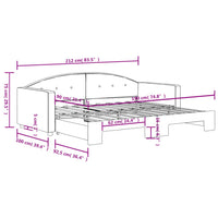 Divano Letto con Letto Estraibile Grigio Scuro 90x190cm Velluto 3197315