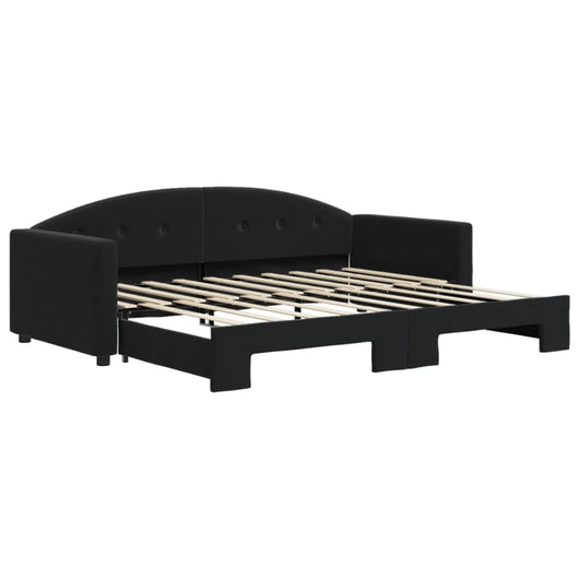 Divano Letto con Letto Estraibile Nero 90x190 cm in Velluto 3197316
