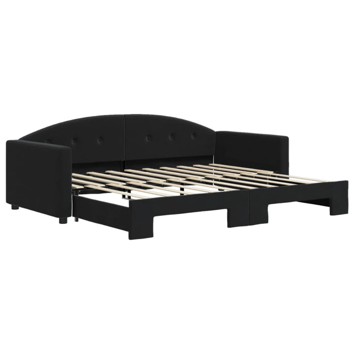 Divano Letto con Letto Estraibile Nero 90x190 cm in Velluto 3197316