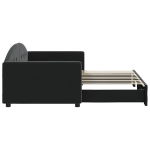 Divano Letto con Letto Estraibile Nero 90x190 cm in Velluto 3197316