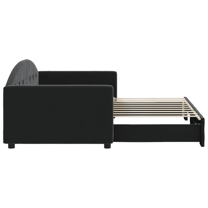 Divano Letto con Letto Estraibile Nero 90x190 cm in Velluto 3197316