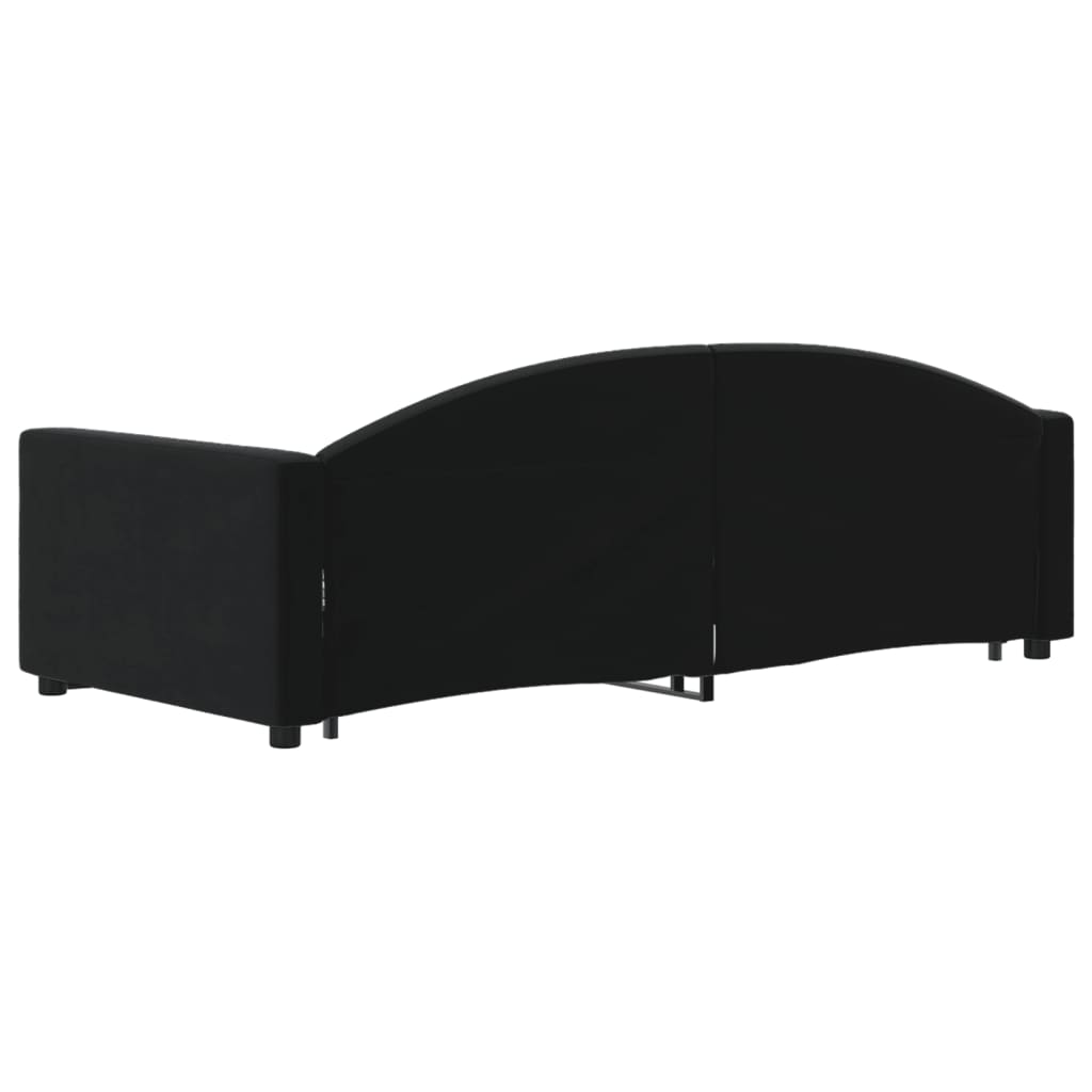 Divano Letto con Letto Estraibile Nero 90x190 cm in Velluto 3197316