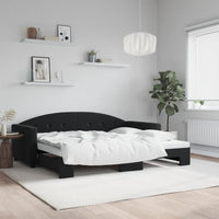 Divano Letto con Letto Estraibile-Sofa Letto-Daybed Nero 90x190 cm in Velluto 241994