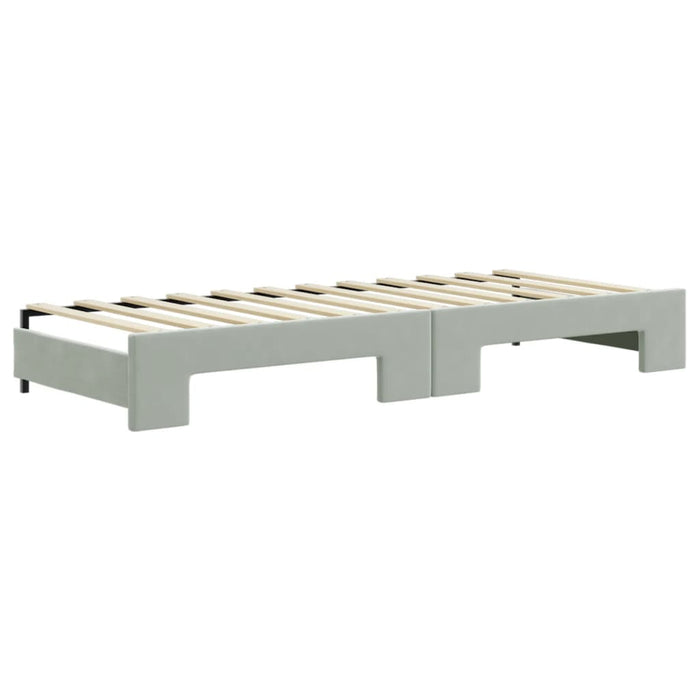 Divano Letto Estraibile Materassi Grigio Chiaro 80x200 Velluto
