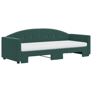 Divano Letto Estraibile Materassi Verde Scuro 80x200 Velluto 3197320