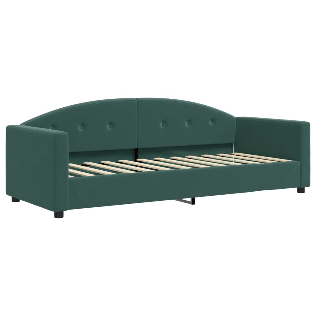 Divano Letto Estraibile Materassi Verde Scuro 80x200 Velluto
