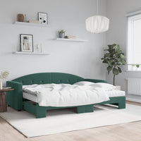 Divano Letto Estraibile Materassi Verde Scuro 80x200 Velluto 3197320