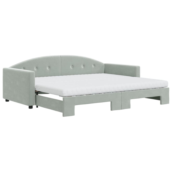 Divano Letto Estraibile Materassi Grigio Chiaro 90x200 Vellutocod mxl 130617