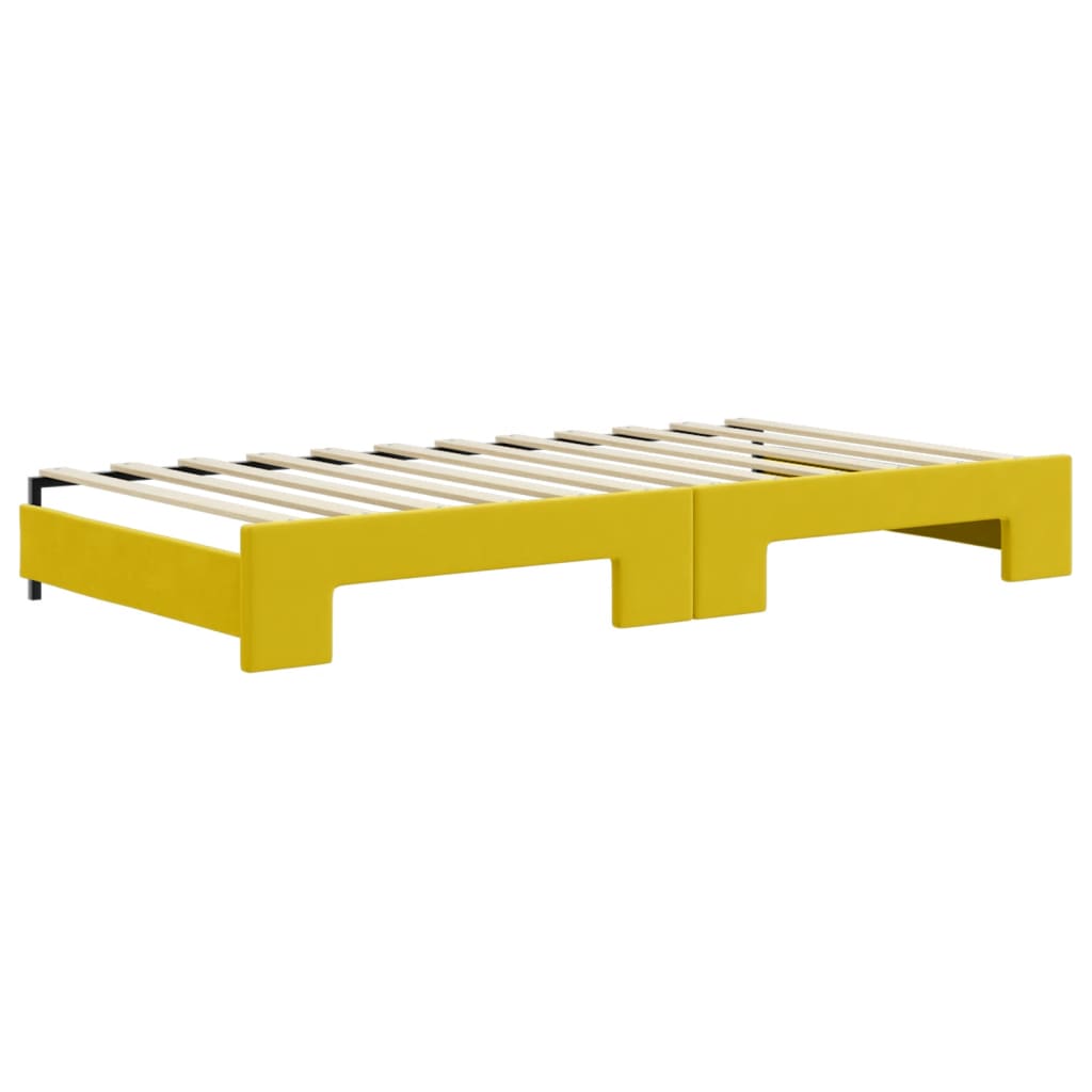 vidaXL Divano Letto Estraibile con Materassi Giallo 100x200 cm Velluto