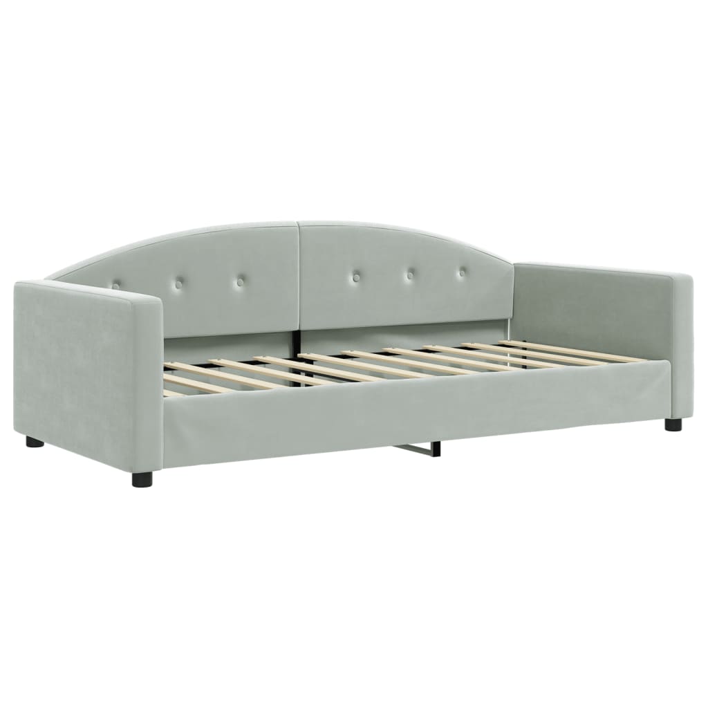Divano Letto Estraibile Materassi Grigio Chiaro 90x190 Velluto