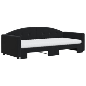 Divano Letto Estraibile con Materassi Nero 90x190 cm Vellutocod mxl 82689