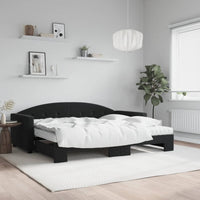 Divano Letto Estraibile con Materassi Nero 90x190 cm Vellutocod mxl 82689