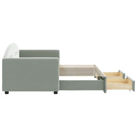 Divano Letto Estraibile Cassetti Grigio Chiaro 80x200cm Velluto 3197342