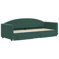 Divano Letto Estraibile Cassetti Verde Scuro 80x200cm Velluto 3197344