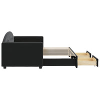 Divano Letto Estraibile con Cassetti Nero 80x200 cm in Velluto 3197346