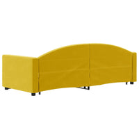 Divano Letto Estraibile con Cassetti Giallo 80x200cm in Velluto 3197347